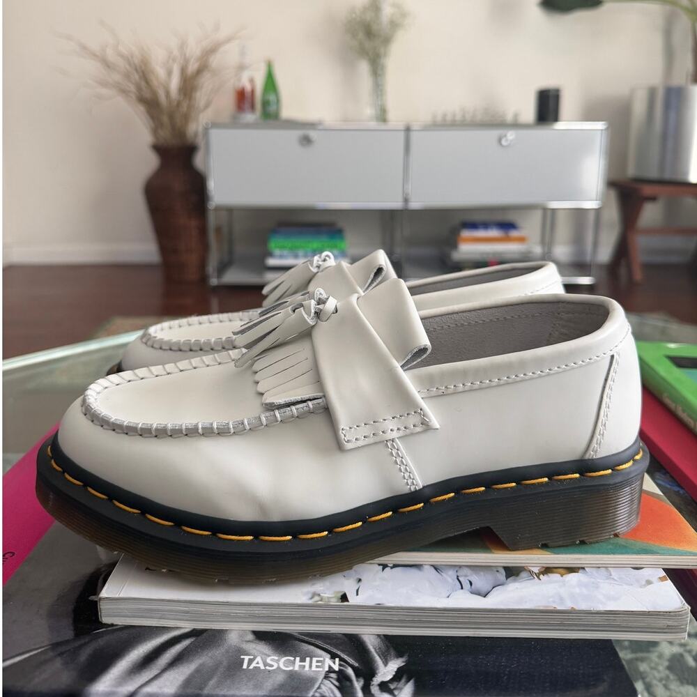 Dr. Martens Adrian YS White Tassel Loafers